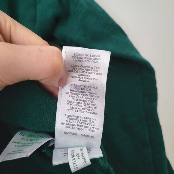 J.Crew Vintage Fleece Turtleneck Green Cotton Cropped Pullover XS - Picture 6 of 8